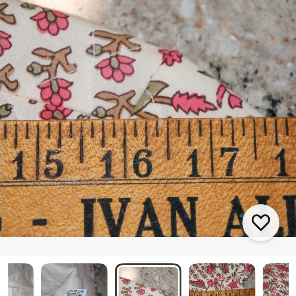 Think FALL! Anthropologie dRA LA Quilted Floral Zip Jacket Pink Green Medium - Picture 8 of 12